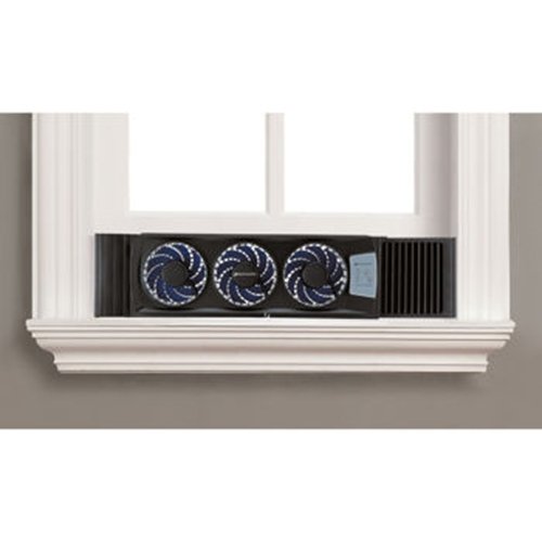 Holmes Group Bionaire Thin Window Fan with Comfort Control Thermostat, BWF0522E-BU,Black,3 Baldes