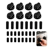 Cooker Knobs, 8 Pack Universal Replacement with 24 Accessories, Fits Gas Hobs, Thermostats, Electric Ovens, Microwave, Heatproof Dials for Cookers, Kitchen Appliances, Home Cooks Chefs (Black)