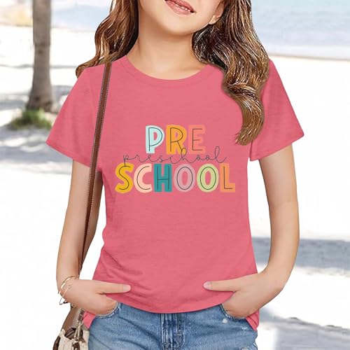 PRE School Shirts Retro Back to School Boys Girls Kids T-Shirt First Day of Preschool Kindergarten Short Sleeve Top4