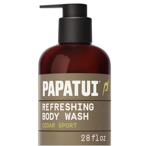 PAPATUI by Dwayne Johnson Refreshing Exfoliating Hydrating Body Wash for Men with Coconut Oil | Cedar Sport | 28 oz