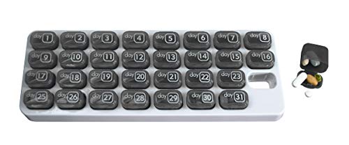 31 Day Monthly Pill Organizer with Daily Removable Pods - Grey (1 Count, Grey) Great for Travel BPA Free - Unconditional Guarantee