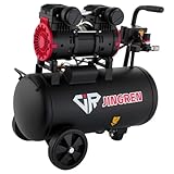 JIR JINGREN 8 Gallon Ultra Quiet Air Compressor, 2HP 4.2CFM, Max 120 PSI Oil-Free Air Compressor Tank, 120V/11A, 68dB for Car Repair, Spray Painting, Woodwork Nailing（With Accessories Kit）