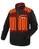 Venustas Men's Fleece Heated Jacket with Battery Pack, Soft Lightweight Heating Coat, Durable YKK Zipper