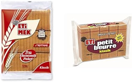 Etimek Klasik Kızarmış Ekmek 3 x 143 g ve Eti Petit Beurre Bisküvi 5 x 200 g