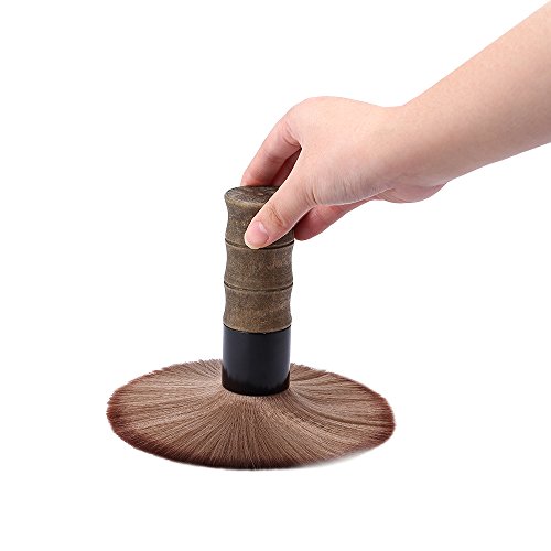 Foto von Friseur Nackenpinsel mit Soft Nylon Haar Pfirsich Holzgriff