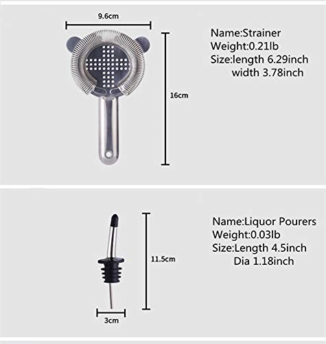 10-Pieces Bartender Kit Cocktail Shaker Set Stainless Steel Drink Mixing Bar Tools With Sleek Bamboo Stand #TOP3