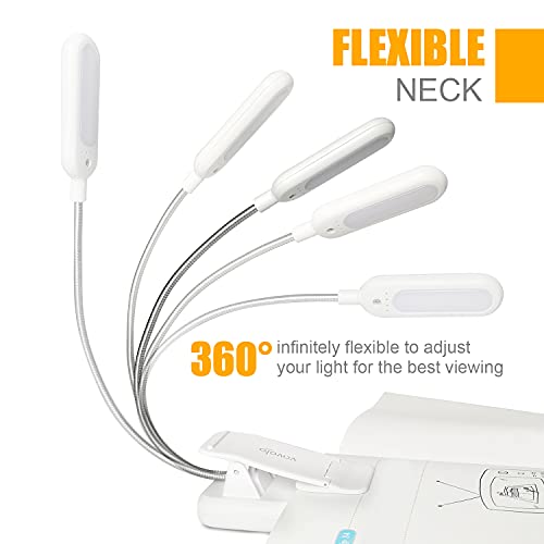 VAVOFO Clip On Book Light for Bed Kids, 7 LED Reading Light with 9-Level Warm Cool White Daylight, Eye Care Lamp with Power Indicator for Bookworms (White) by VAVOFO - Image 3