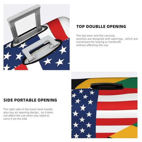 Travel Luggage Cover America Flag And Jamaica Jamaican Flag Fashion Washable Baggage Suitcase Protector Fit For Luggage Large4