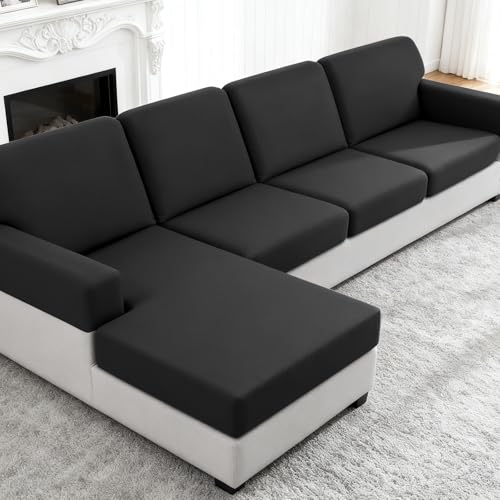 TAOCOCO Couch Cushion Covers Stretch Chair Seat Covers for Armchair Chair, 1 Piece Sofa Seat Covers Soft Washable Furniture Protector(1-Piece for Sofa Seat or Backrest, Black)
