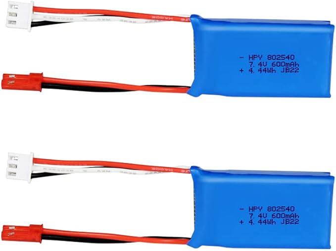 Batterie RC Li-ion 600mAh 7.4V - Connecteur SM-2P, Pour Modèles Syma, Skytech Et Autres