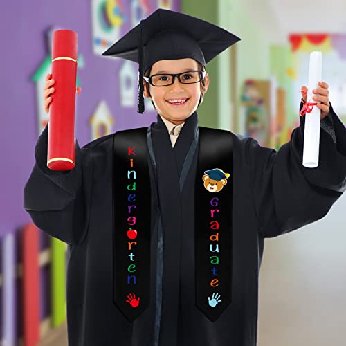 2 Pcs 2023 Preschool Graduation Stole Kindergarten Graduate Stole For Kids Girls Child Boys Pre K Graduation Satin Stole (Black, Preschool) #TOP2