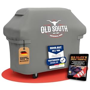 Old South - Grillabdeckung Wetterfest - Grill Abdeckhaube für Weber, Napoleon, Enders, Rösle Gasgrill - Grillhaube Cover Wasserdicht (170 x 65 x 115 cm)