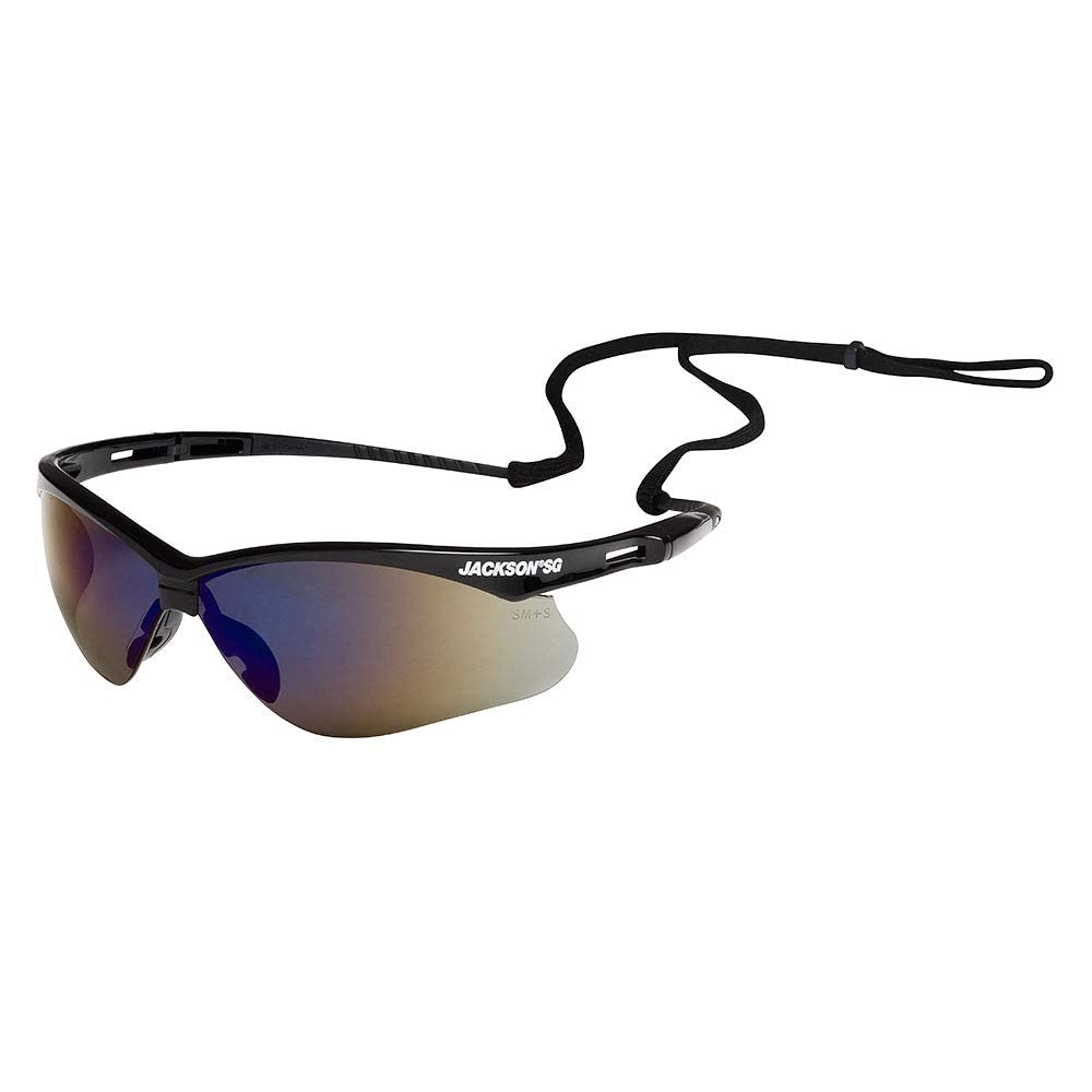 Jackson Safety Leichte ultrastarke Schutzbrille mit flexiblem Nasensteg, Anti-Kratz-Beschichtung, 12 Paar/Etui