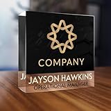4'x4' Custom Acrylic Block for Business, Personalized Glass Block with Company Logo and Text, Customizable Office Gifts and Desk Decor (Design 1)