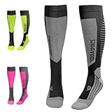 Diasports Skisocken Herren / Damen SKISTER ideal für kalte Temperaturen | Wärmeregulierende Wintersocken mit zusätzlicher Kompression | Perfekte Passform und nahtlos verarbeitet (Grau, 43-47)