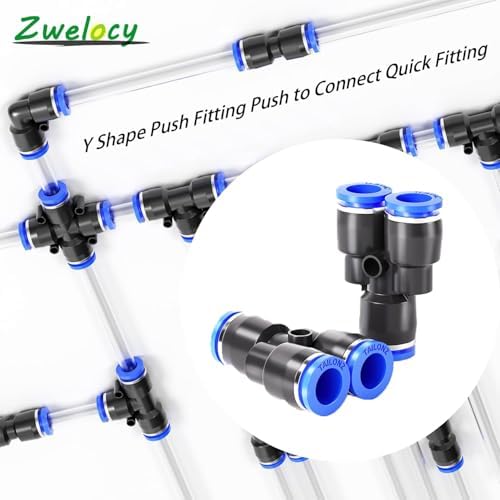 Y Shape Push Fitting Push to Connect Quick Fitting, Air line Push Lock Tube Fitting Splitter, 8Pcs (8mm) — 사진 4
