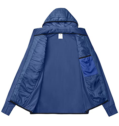 Thapower Men's Windproof Jacket Lightweight Warm Puffer Windbreakers Winter Down Jacket Thermal Hybrid Coat Hiking Water Resistant Packable #TOP2