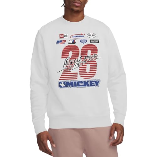 Sweat-Shirt Disney Mickey Mouse Racing Blanc Taille S pour Homme et Femme