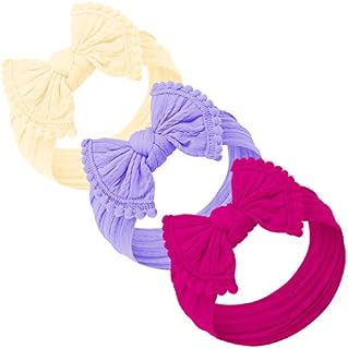 Baby Girl Headbands and bows - Nylon Headband Fits newborn toddler infant girls