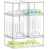 SpaceAid Bottle Storage Organizer Baby - Acrylic Bottles Station Organizer Container, Stackable Clear Drawers for Countertop, Vanity, Bathroom, Cabinet, Pantry Organization, 5 Pack, 2S2M1L, 15.4 H