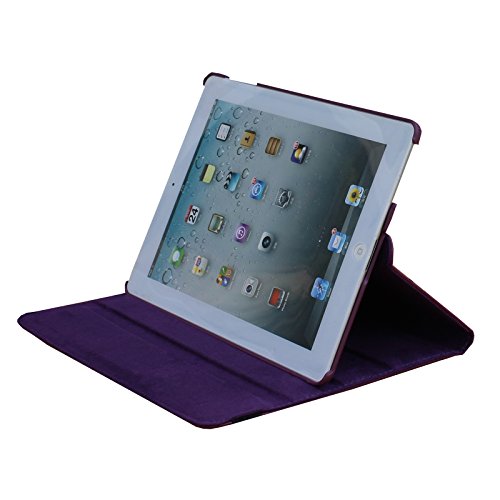 Jytrend Ipad 2 Case, Ipad 3 Case, Ipad 4 Case, (R) Rotating Stand Smart Case Magnetic Auto Wake Up/Sleep Cover For Ipad 2/3/4 A1395 A1396 A1397 A1403 A1416 A1430 A1458 A1459 A1460 (Light Purple) #TOP2