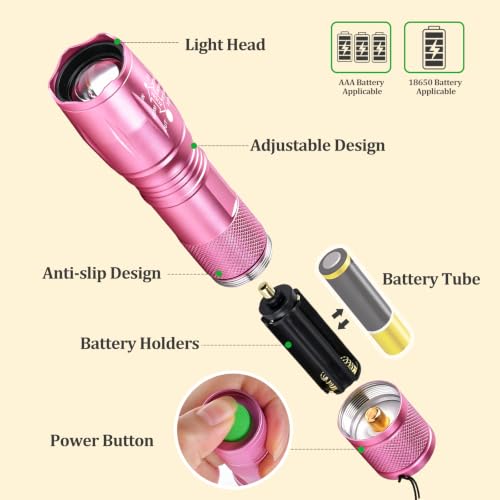 Image of Stocking Stuffers for Women Christmas Birthday Gifts Zoomable Flashlights