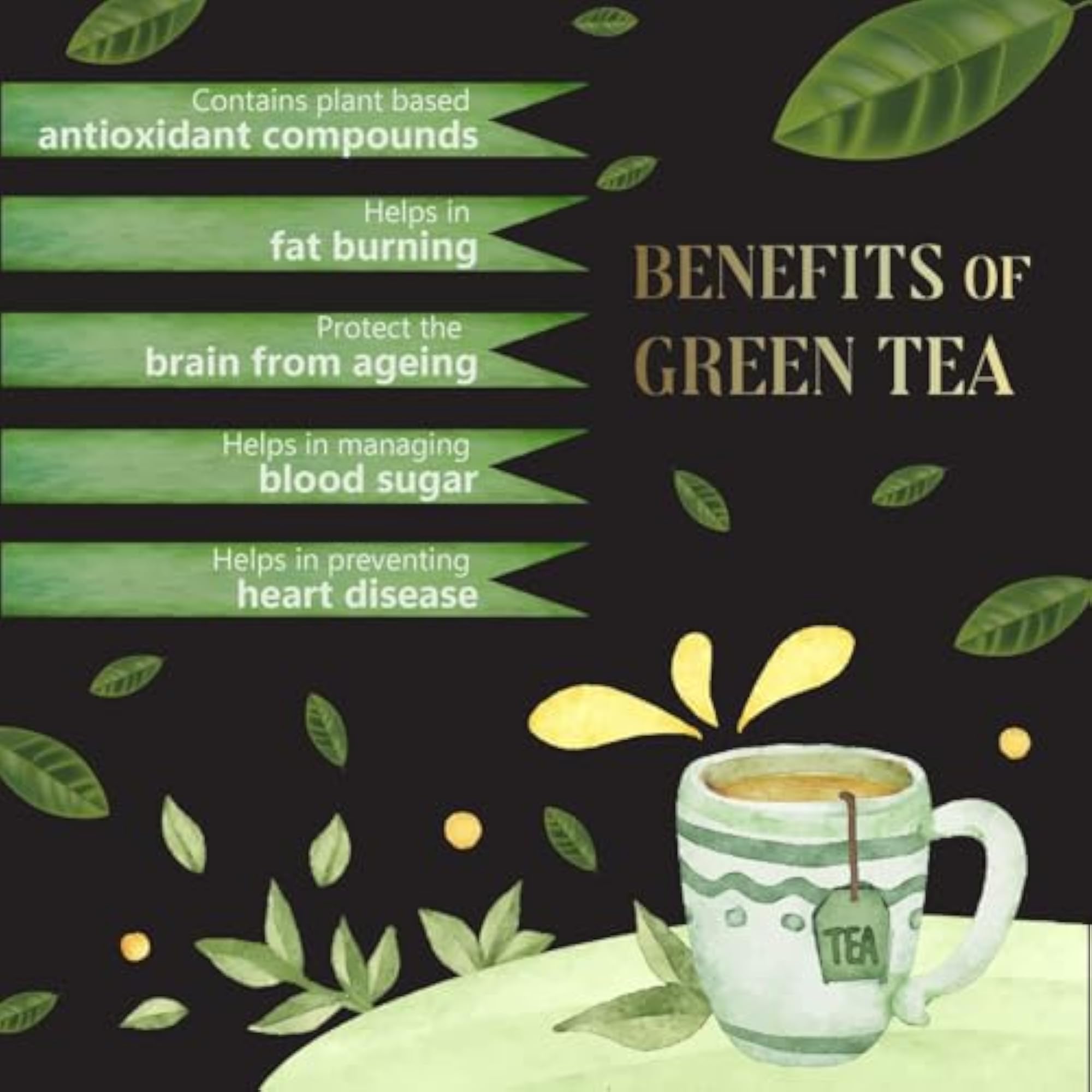 Daivikah Green Tea Long Leaf, Natural Flavour