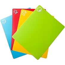 8pcs Flexible Plastic Cutting Board Mats, 2 Pack Colored Mats With Food Icons, Gripped Back, Cutting board Set of 4 2