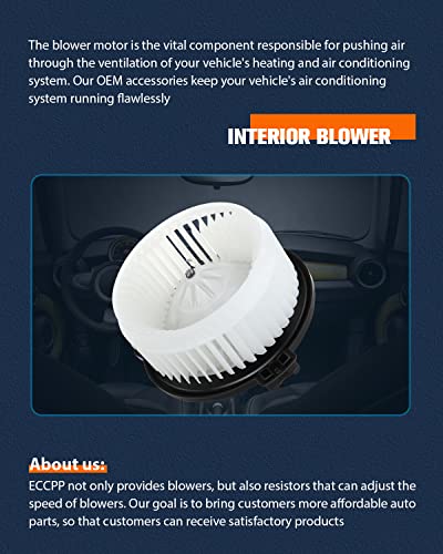 Eccpp Hvac Plastic Heater Blower Motor For Acura For Honda W/Fan Cage Fit For 2001-2005 For Acura El /2001-2005 For Honda Civic /2002-2006 For Honda Cr-V /2003-2011 For Honda Element #TOP5