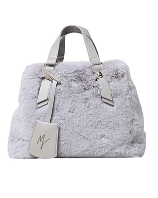 MANILA GRACE Borsa Meda Handbag in Ecopelliccia Grigia