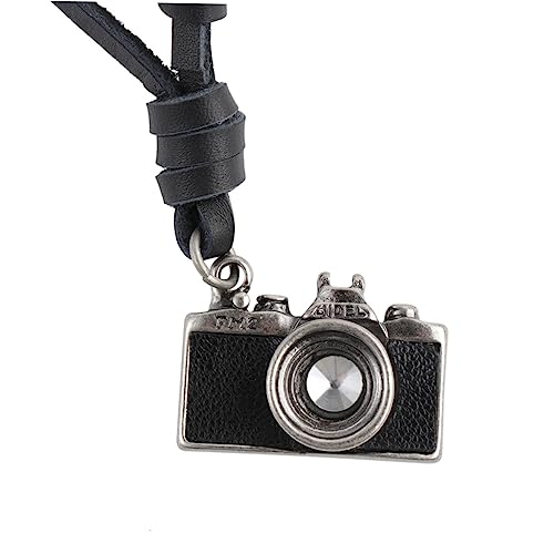 Holibanna Collana Vintage Macchina Fotografica Ciondolo in Pelle Regolabile Alta Tenacia Comfort Lega Superiore Resistenza All'usura Design Unisex Adatto A Qualsiasi Lunghezza