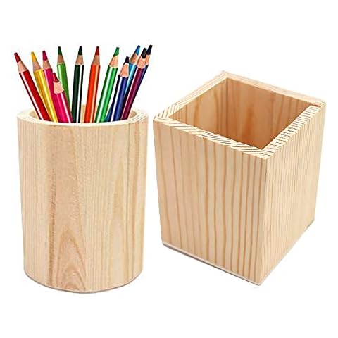Portalápices de Bambú, 2 Piezas de Madera Cover