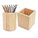 Holz Stiftebehälter, 2 Stücke Runder Stifteköcher, Holz Stiftebehälter Schreibtisch Organizer, Rundes Quadrat Aus Holz Diy Stifteköcher für Aufbewahrung Von Bleistiften, Stiften Und Schminkpinsel