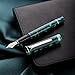 HONG DIAN N2 Fountain Pen, Iridium Extra Fine Nib Teal Blue Acrylic Design, Smooth Writing Pen with Converter and Metal Pen Box Set