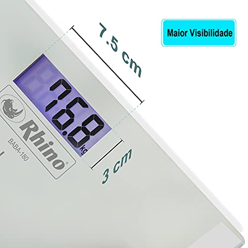 Balança digital de banheiro para peso corporal Rhino BABA-180. Balança eletrônica