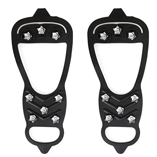 Realsun Steigeisen,Anti Rutsch Schnee Traktions-Klampen Leichte Schneeschuhe Spike Tragbare Eisgreifer Limbing Bergsteigen Schuhkette Cover