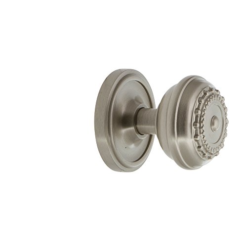 Nostalgic Warehouse Classic Rosette With Meadows Door Knob, Passage - 2.75", Satin Nickel #TOP24