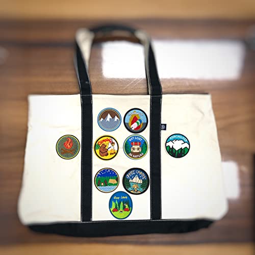 Oysterboy 9Pcs Outdoor Bbq Bear Happy Camper Fire Marshmallow Lovers Stars Moon Nature Landscape Well Made Quality Sew/ Iron On Embroidered Decorative Applique Patch For Hat Jacket Clothing Bag Gift #TOP2
