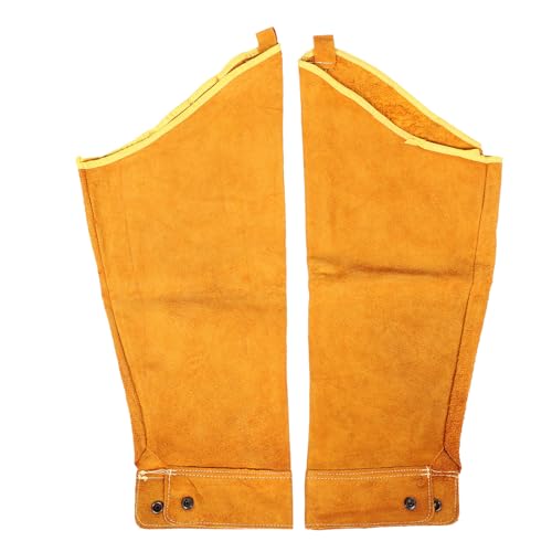 Manguitos de cuero vacuno naranja antideslizantes para protección de brazos contra quemaduras