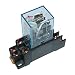 Produktbild B2Q Hutschienenrelais Hutschienensockel Relais mit roter LED 2 Wechsler 220V (0015)