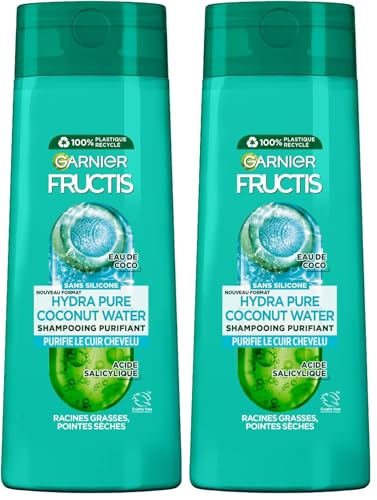 Garnier Fructis Shampooing Hydra Pure coconut water 300 ml (Lot de 2)