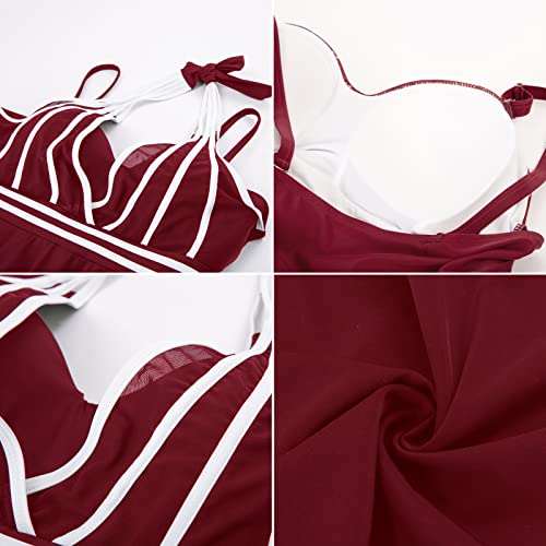 Women Plus Size Swimsuits Two Piece Tankini Swimdress Halter Tank Top With Boyshort 24W #TOP5