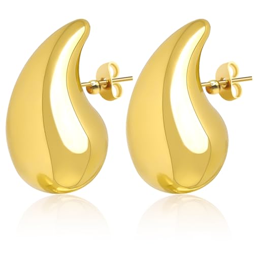 Dupes Earrings Gold Orecchini Donna Oro, Orecchini A Goccia,Cerchi Orecchini Donna 18k Orecchini Anallergici Donna Per Gioielli Mamma E Regalo Donna Ragazze