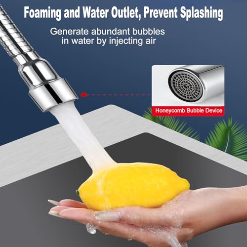 2 Stück Wasserhahn Verlängerung, 360° Schwenkbarer Flexibler Wasserhahn Verlängerung 15cm Explosionsgeschützt und Rostfrei Faucet Extender Armatur für Küche Bad Waschbecken