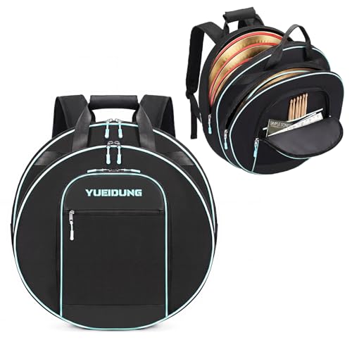 22” Cymbal Bag Backpack, Heavy-Duty 900D Waterproof Oxford Double Layer Cymbal Gig Bag with Padded...