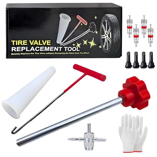 SI SEN Kit di Riparazione Pneumatici,13 Pezzi,Kit Riparazione Pneumatici Auto,Kit Riparazione Gomme Auto,per Auto, Moto, Camion, Trattore, rimorchi