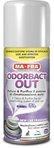 MAFRA, Odorbact Out Green Forest, Disinfetta e Deodora il Sistema di Climatizzazione e l'Abitacolo dell'Auto, Elimina Cattivi Odori, 150 ml
