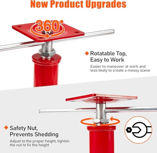 4 Pack House Jacks for Leveling Crawlspace, 16" - 21" Height Range, 11023 lbs Max Load Capacity, House Floor Jacks Post Pole for Leveling by B4B BANG 4 BUCK - Image 3