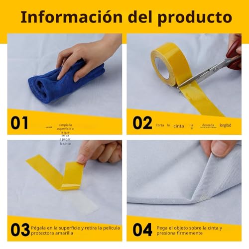 Miniatura 4 de Cinta Doble Cara Extrafuerte 2.5cm X 10m, Cinta Termoadhesiva Para Dobladillos Pantalones Alfombra Ropa Cortinas, Multifonctionnel Tape Para Moquetas, No Requiere Costura Ni Planchado