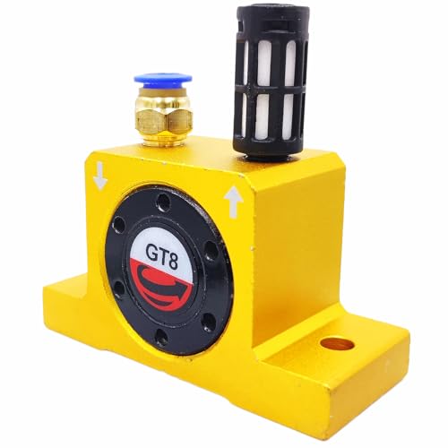 (3-Pcs) GT8 1/8\" Pneumatic Air Turbine Vibrator GT Series Industrial Pneumatic Components Turbine Vibrators High Speed with hopper Golden Free Muffler GT-8